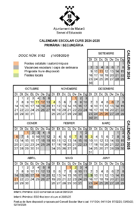 Calendario escolar xirivella 2025 5